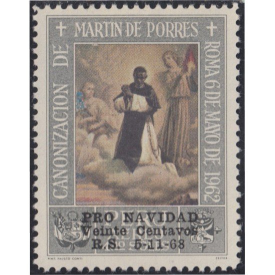 Perú 495A 1968 Martín de Porres Pro Navidad MNH Perú 495A 1968 Martín de Porres Pro Navidad MNH
