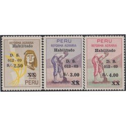 Perú 496/98 1969 Reforma Agraria MH Perú 496/98 1969 Reforma Agraria MH
