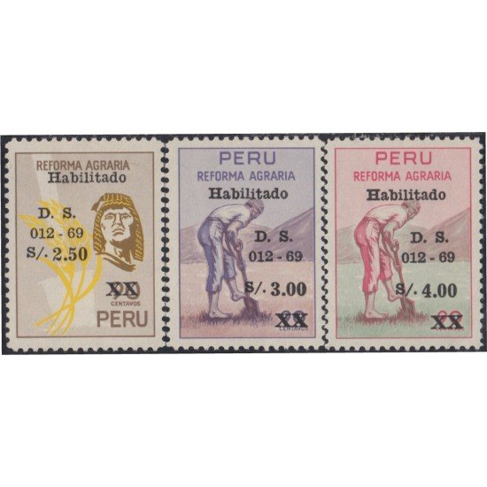 Perú 496/98 1969 Reforma Agraria MH Perú 496/98 1969 Reforma Agraria MH