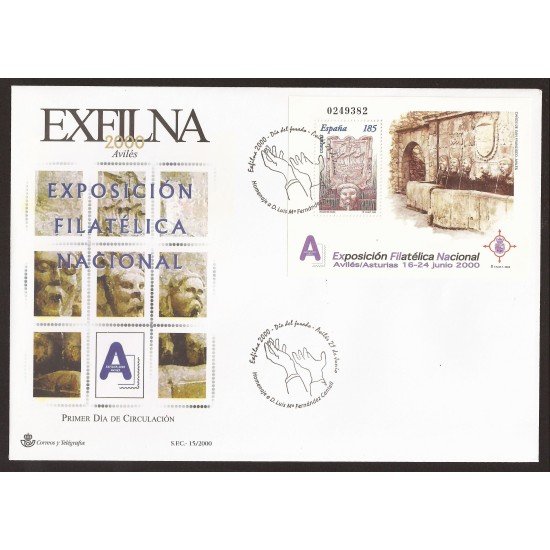España 3716 2000 matasello y Sobre Primer Día Exfilna Avilés España 3716 2000 matasello y Sobre Primer Día Exfilna Avilés