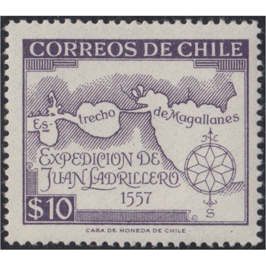 Chile 277 1959 400 Años de la expedición Juan Ladrillero MNH Chile 277 1959 400 Años de la expedición Juan Ladrillero MNH