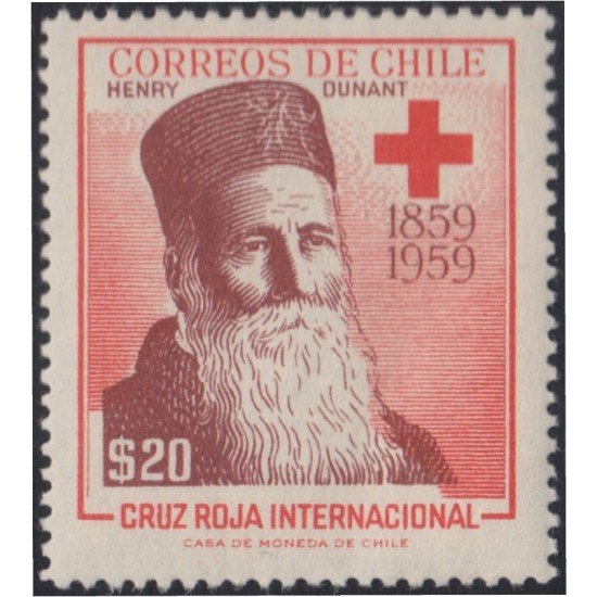 Chile 279 1959 Henry Dunant Cruz Roja Internacional MH Chile 279 1959 Henry Dunant Cruz Roja Internacional MH