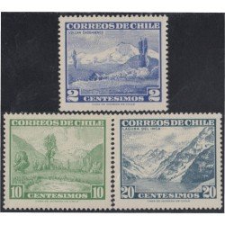 Chile 291/93 1961/62 Serie antigua Turismo MH