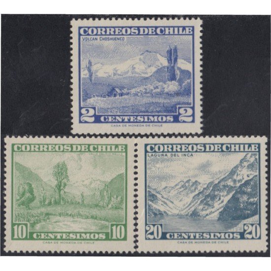 Chile 291/93 1961/62 Serie antigua Turismo MH