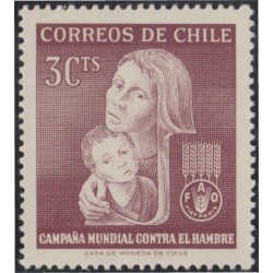 Chile 299 1963 Campaña mundial contra el hambre Cruz Roja MH