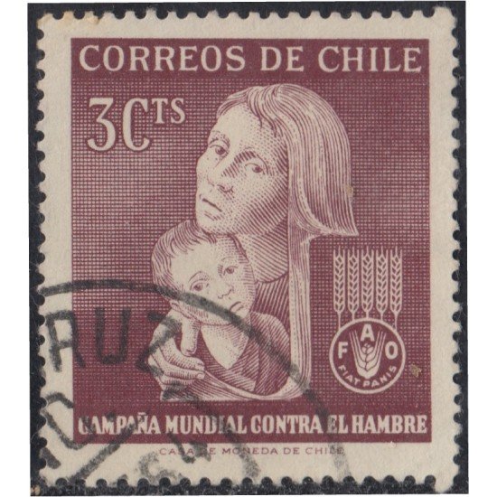Chile 299 1963 Campaña mundial contra el hambre Cruz Roja usado Chile 299 1963 Campaña mundial contra el hambre Cruz Roja usado