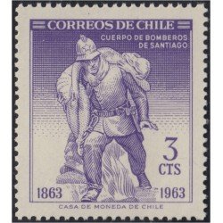Chile 301 1963 100 Años del cuerpo de bomberos de Santiago Monumento MNH Chile 301 1963 100 Años del cuerpo de bomberos de Santiago Monumento MNH