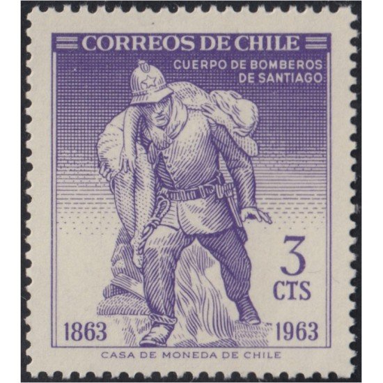 Chile 301 1963 100 Años del cuerpo de bomberos de Santiago Monumento MNH Chile 301 1963 100 Años del cuerpo de bomberos de Santiago Monumento MNH