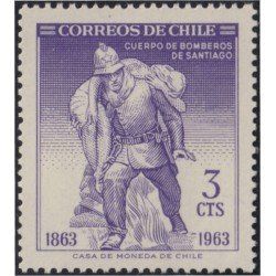 Chile 301 1963 100 Años del cuerpo de bomberos de Santiago Monumento MH Chile 301 1963 100 Años del cuerpo de bomberos de Santiago Monumento MH