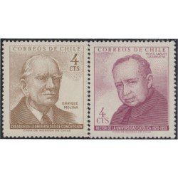 Chile 302/03 1964/65 Enrique Molina Carlos Casanueva MNH Chile 302/03 1964/65 Enrique Molina Carlos Casanueva MNH
