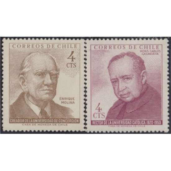 Chile 302/03 1964/65 Enrique Molina Carlos Casanueva MH Chile 302/03 1964/65 Enrique Molina Carlos Casanueva MH
