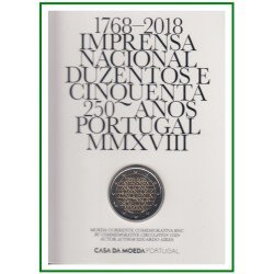 Portugal 2018 Cartera Oficial Coin Card Moneda 2 € Av. Imprenta Portugal 2018 Cartera Oficial Coin Card Moneda 2 € Av. Imprenta