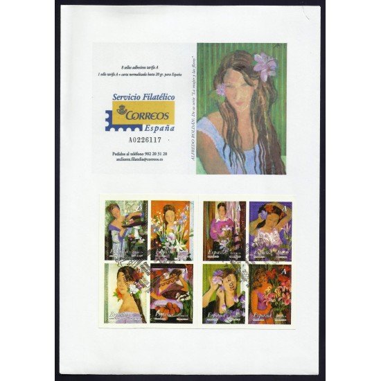 España 4003C 2003 matasello y Sobre Carné autoadhesivo La mujer y las España 4003C 2003 matasello y Sobre Carné autoadhesivo La mujer y las