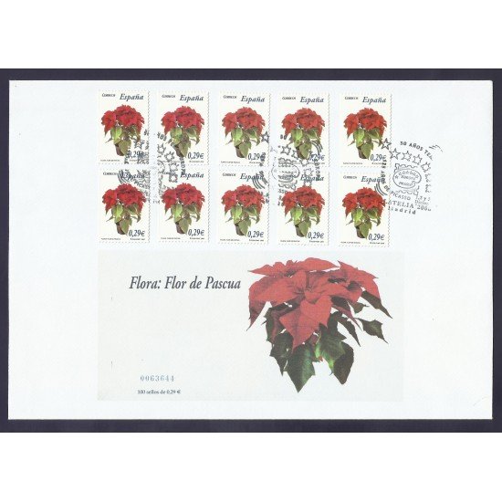 España 4216H 2006 matasello 50 Años Europa 2006 Flor de Pascua flora España 4216H 2006 matasello 50 Años Europa 2006 Flor de Pascua flora