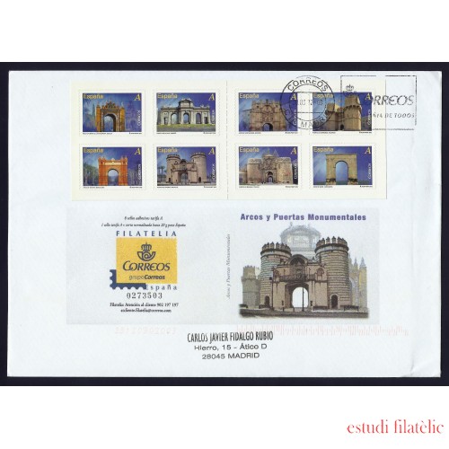 España 4681C 2012 carnet Sobre circulado Arcos y Puertas Monumentales