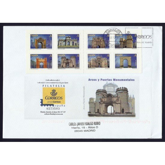 España 4681C 2012 carnet Sobre circulado Arcos y Puertas Monumentales España 4681C 2012 carnet Sobre circulado Arcos y Puertas Monumentales