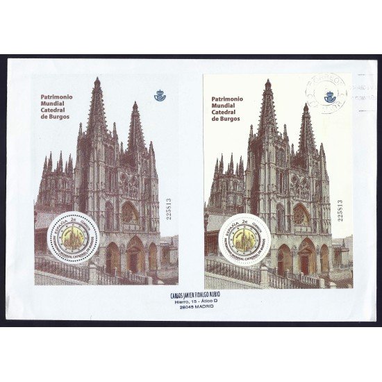 España 4709 2012 HB sobre circulado Catedral de Burgos Catedrales España 4709 2012 HB sobre circulado Catedral de Burgos Catedrales