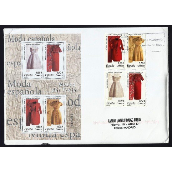 España 4354A-D 2007 Sobre circulado Balenciaga Moda Española España 4354A-D 2007 Sobre circulado Balenciaga Moda Española