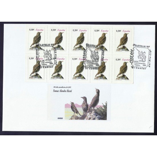 España 4305H 2007 matasello Filatelia 07 Madrid Mio Cid Alondra Ricotí fauna España 4305H 2007 matasello Filatelia 07 Madrid Mio Cid Alondra Ricotí fauna