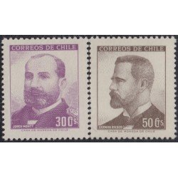 Chile 314/15 1966 Presidentes Jorge Montt Germán Riesco MNH Chile 314/15 1966 Presidentes Jorge Montt Germán Riesco MNH