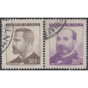 Chile 314/15 1966 Presidentes Jorge Montt Germán Riesco usados