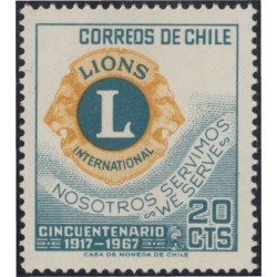 Chile 320 1967 50 Años de Lions International MNH Chile 320 1967 50 Años de Lions International MNH