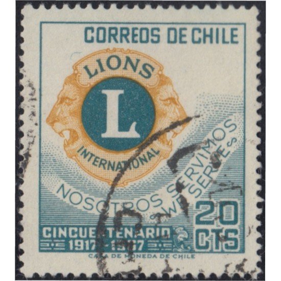 Chile 320 1967 50 Años de Lions International usado Chile 320 1967 50 Años de Lions International usado
