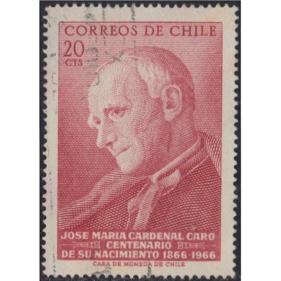 Chile 322 1967 Centenario del nacimiento del Cardenal José María Caro usado Chile 322 1967 Centenario del nacimiento del Cardenal José María Caro usado