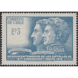 Chile 324 1968 150 Años de las batallas de Chacabuco y Maipú MNH Chile 324 1968 150 Años de las batallas de Chacabuco y Maipú MNH
