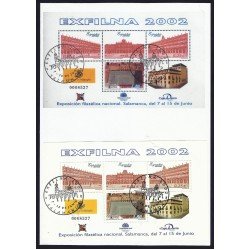 España 3906 2002 Hojita Sobre matasello Exfilna Salamanca 2002 España 3906 2002 Hojita Sobre matasello Exfilna Salamanca 2002