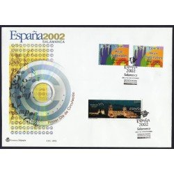 España 3949+3813 2002 matasello Exposición Mundial Salamanca 2002 España 3949+3813 2002 matasello Exposición Mundial Salamanca 2002