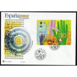 España 3949 2002 HB Sobre Primer Día matasello Expo Mundial Filatelia España 3949 2002 HB Sobre Primer Día matasello Expo Mundial Filatelia