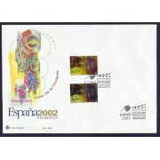 España 3948 2 sellos 2002 Sobre Primer Día matasello Expo Mundial Filatélica