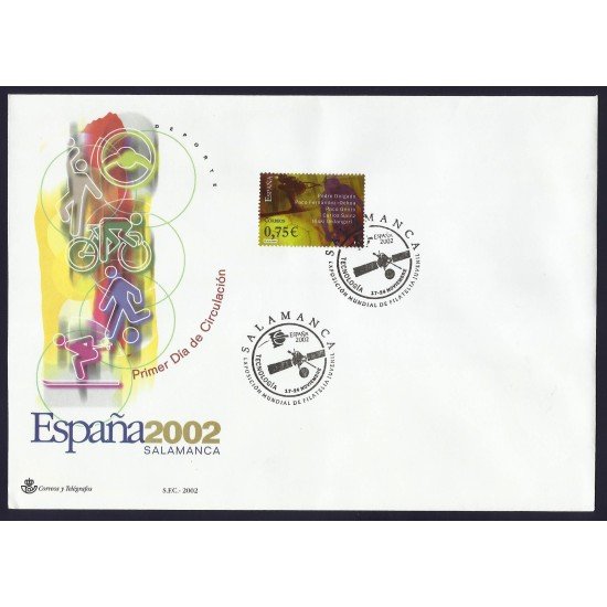 España 3948 2002 Sobre Primer Día matasello Expo Mundial Filatélica España 3948 2002 Sobre Primer Día matasello Expo Mundial Filatélica