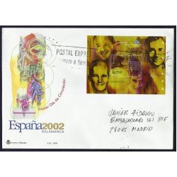 España 3948 2002 HB Sobre Primer Día circulado Expo Mundial Filatélica España 3948 2002 HB Sobre Primer Día circulado Expo Mundial Filatélica