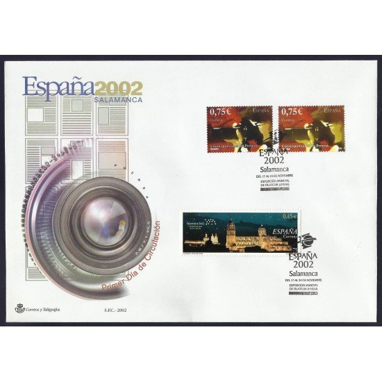 España 3946 2002 Sobre Primer Día matesallo Expo Mundial España 3946 2002 Sobre Primer Día matesallo Expo Mundial