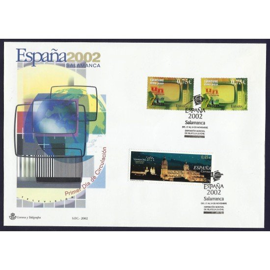 España 3945 2002 Sobre Primer Día matesallo Expo Mundial España 3945 2002 Sobre Primer Día matesallo Expo Mundial