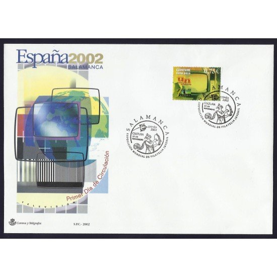 España 3945 2002 Sobre Primer Día matasellado Expo Mundial Filatélica España 3945 2002 Sobre Primer Día matasellado Expo Mundial Filatélica