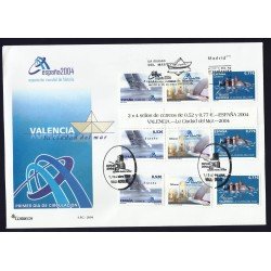 España 4092-4093 2004  Sobre Primer Día Exposición Mundial Valencia