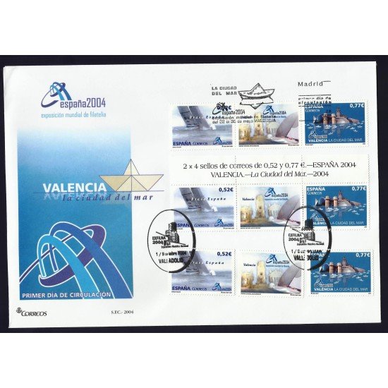 España 4092-4093 2004 Sobre Primer Día Exposición Mundial Valencia España 4092-4093 2004 Sobre Primer Día Exposición Mundial Valencia