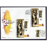 España 4042 2003 2 HB + sello Sobre Primer Día XXV Aniv. de la Constitución