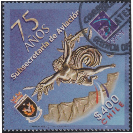 Chile 1691 2005 75 Años de la subsecretaría e aviación usado Chile 1691 2005 75 Años de la subsecretaría e aviación usado