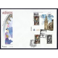 España 4132 2004 HB+sello matasello Sobre Primer Día XXXVII Feria Nacional Vidrieras