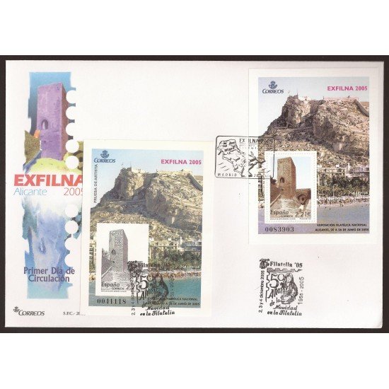 España 4169SH 2005 HB + prueba  90 Sobre Primer Día Exfilna Alicante