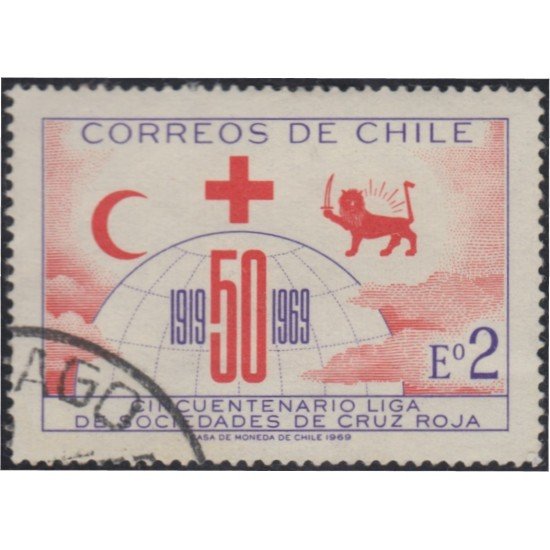 Chile 335 1969 Cruz Roja usado Chile 335 1969 Cruz Roja usado