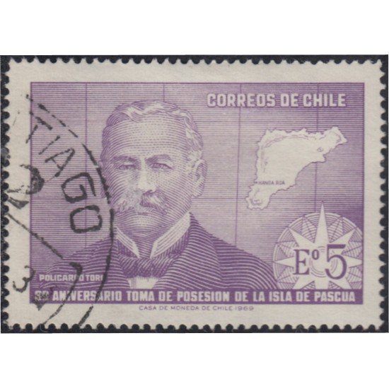 Chile 342 1970 Policarpo Toro usado Chile 342 1970 Policarpo Toro usado