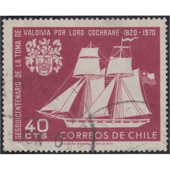 Chile 343 1970 Toma de Valdivia Barco Boat usado Chile 343 1970 Toma de Valdivia Barco Boat usado