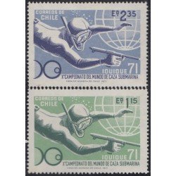 Chile 363/64 1971 Campeonato del mundo de caza submarina MNH Chile 363/64 1971 Campeonato del mundo de caza submarina MNH