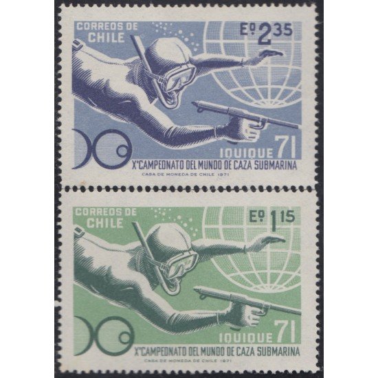 Chile 363/64 1971 Campeonato del mundo de caza submarina MNH Chile 363/64 1971 Campeonato del mundo de caza submarina MNH
