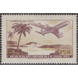 Chile 375 1971 Vuelos regulares Santiago-Isla de Pascua-Tahití Avión MNH Chile 375 1971 Vuelos regulares Santiago-Isla de Pascua-Tahití Avión MNH